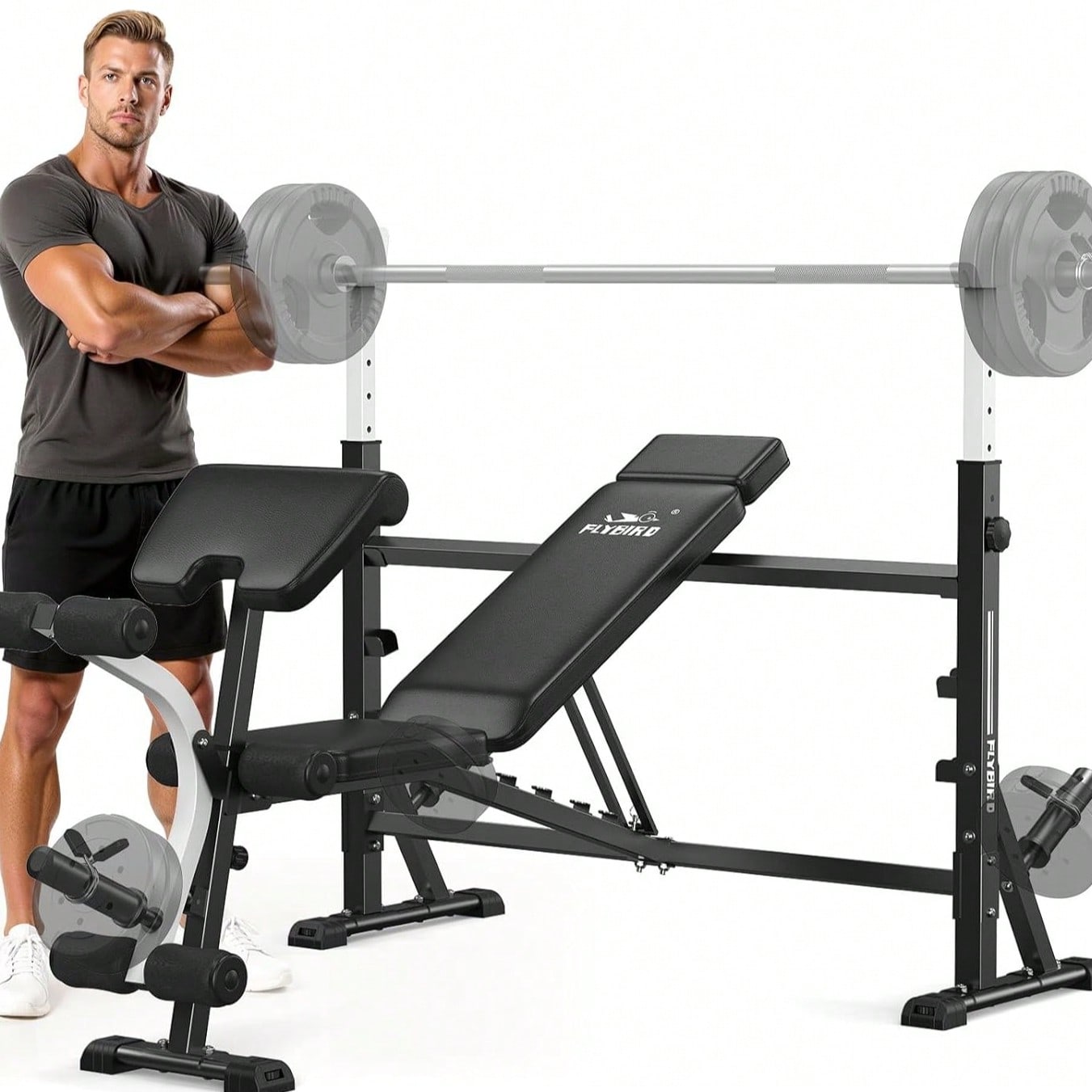Home Gym Weight Bench - FLYBIRD Adjustable Weight Bench, With Bench