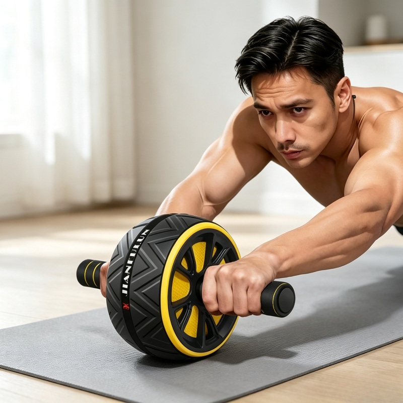 Home Gym Weight Machine - Non‑Slip Grip Ab Roller Wheel, Durable