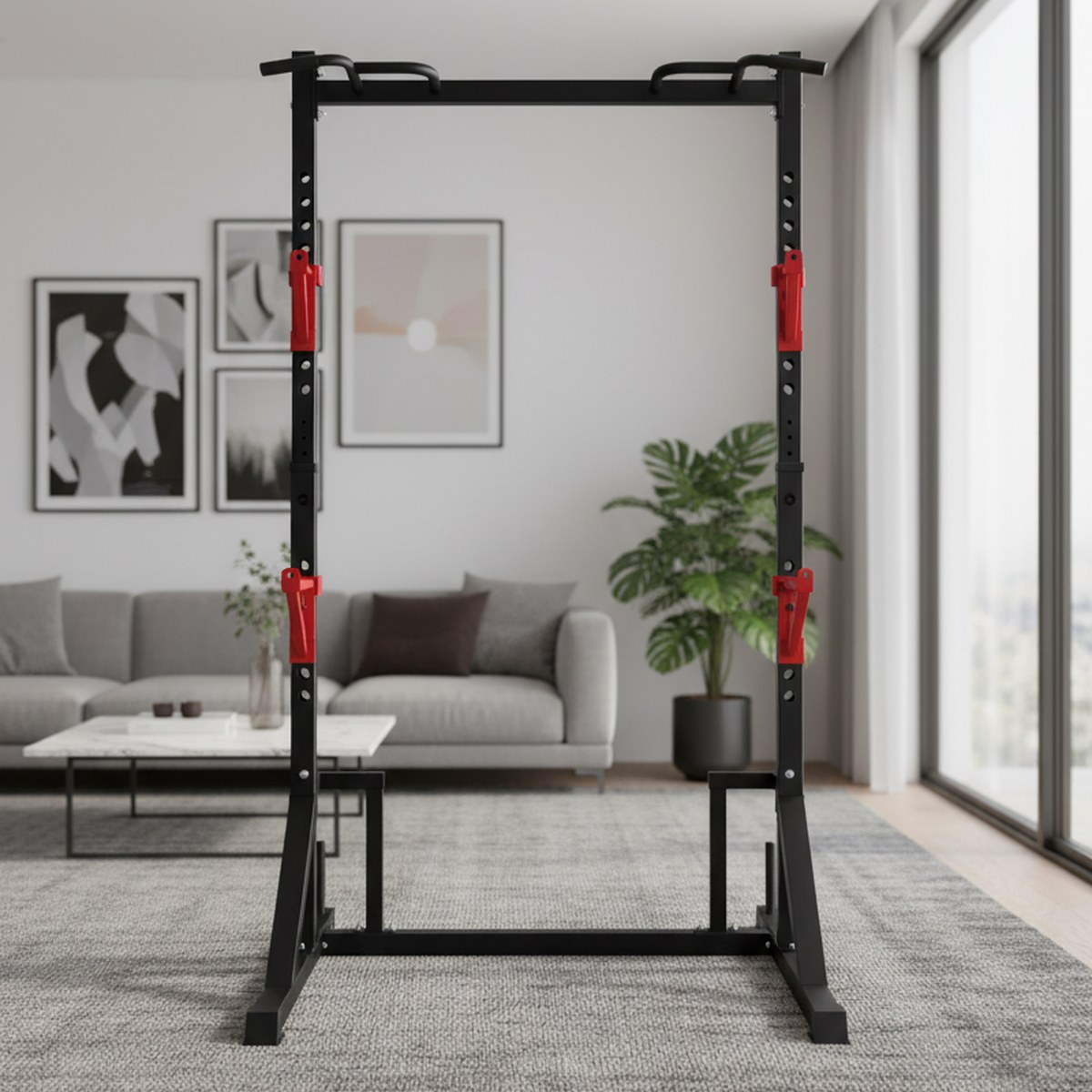 Adjustable Power Rack with Pul - Home Gym Gym Equipment review and price