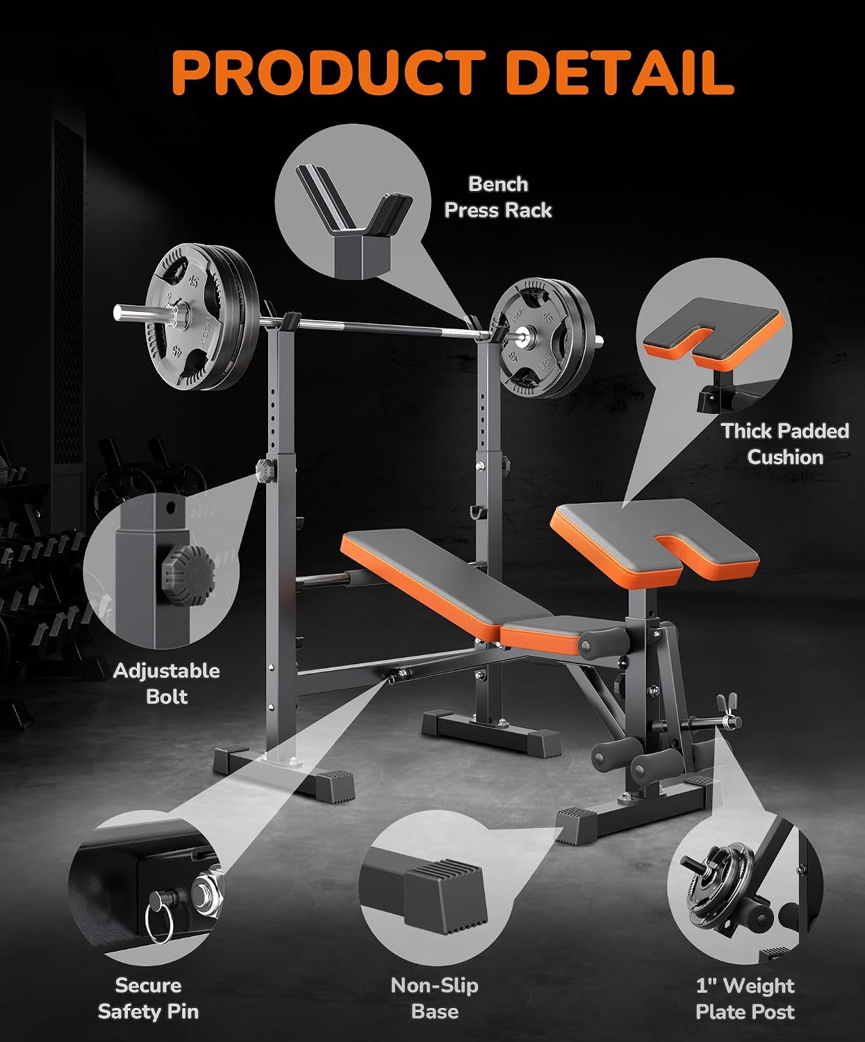 Weight Bench Set for Home Gym, - Home Gym Weight Bench review and price