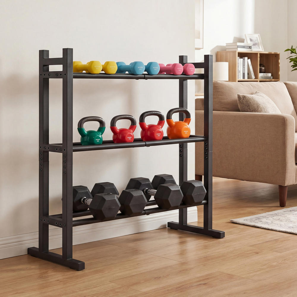 Heavy Duty 3-Tier Dumbbell Rac - Home Gym Gym Equipment review and price
