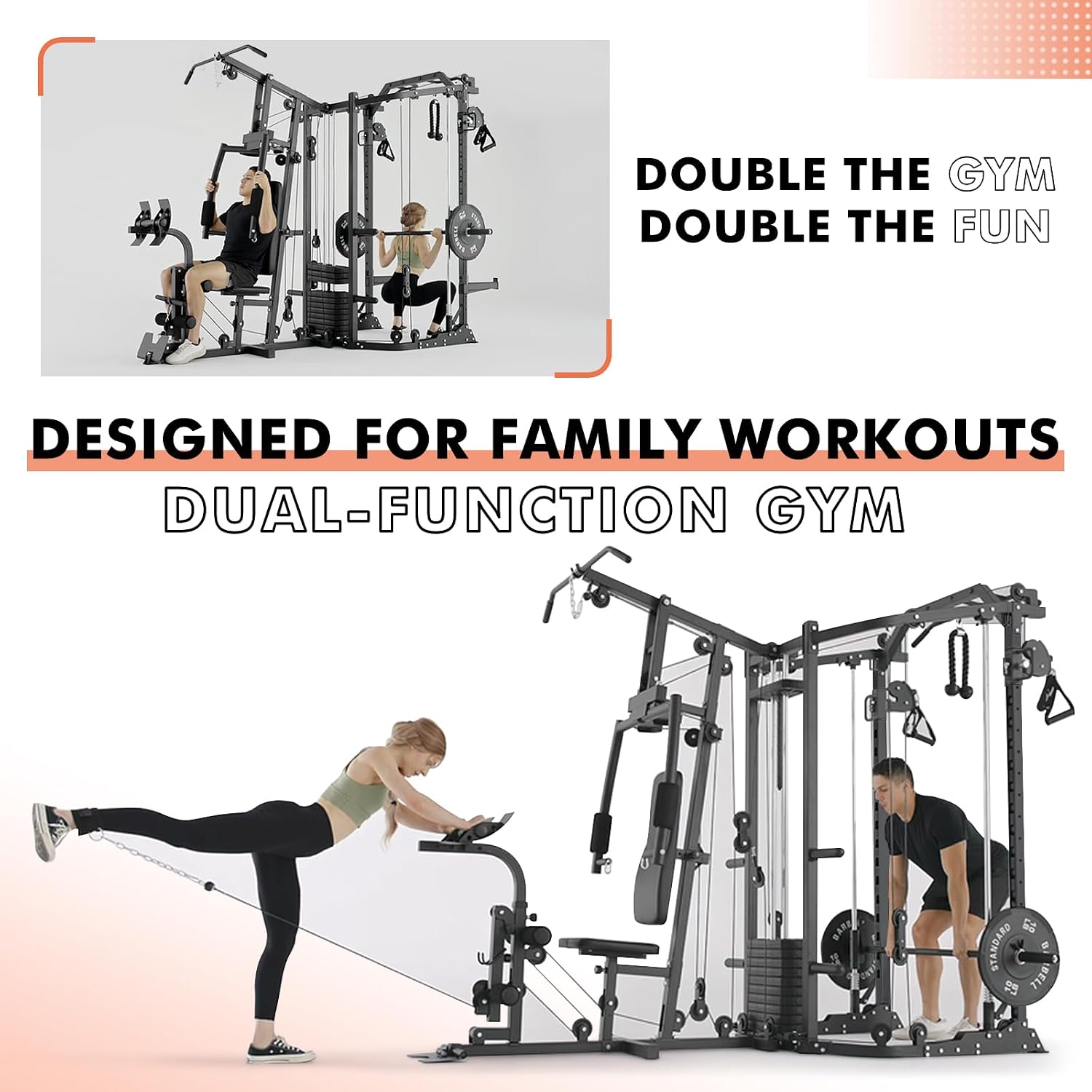 Dual-Station SmithΔ Machine Po - Home Gym One Machine review and price