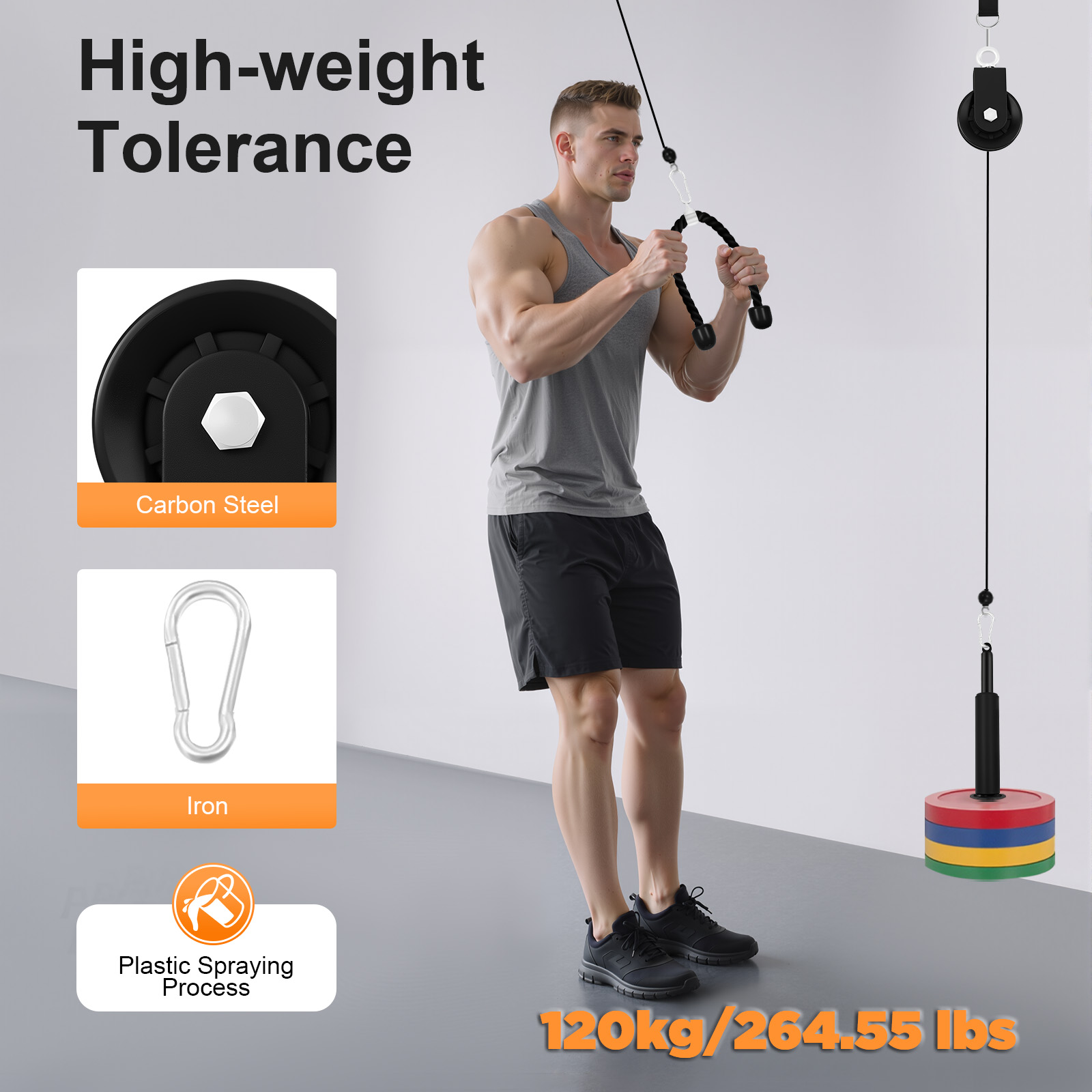 120kg Cable Pull Fitness Syste - Home Gym Pulley System review and price