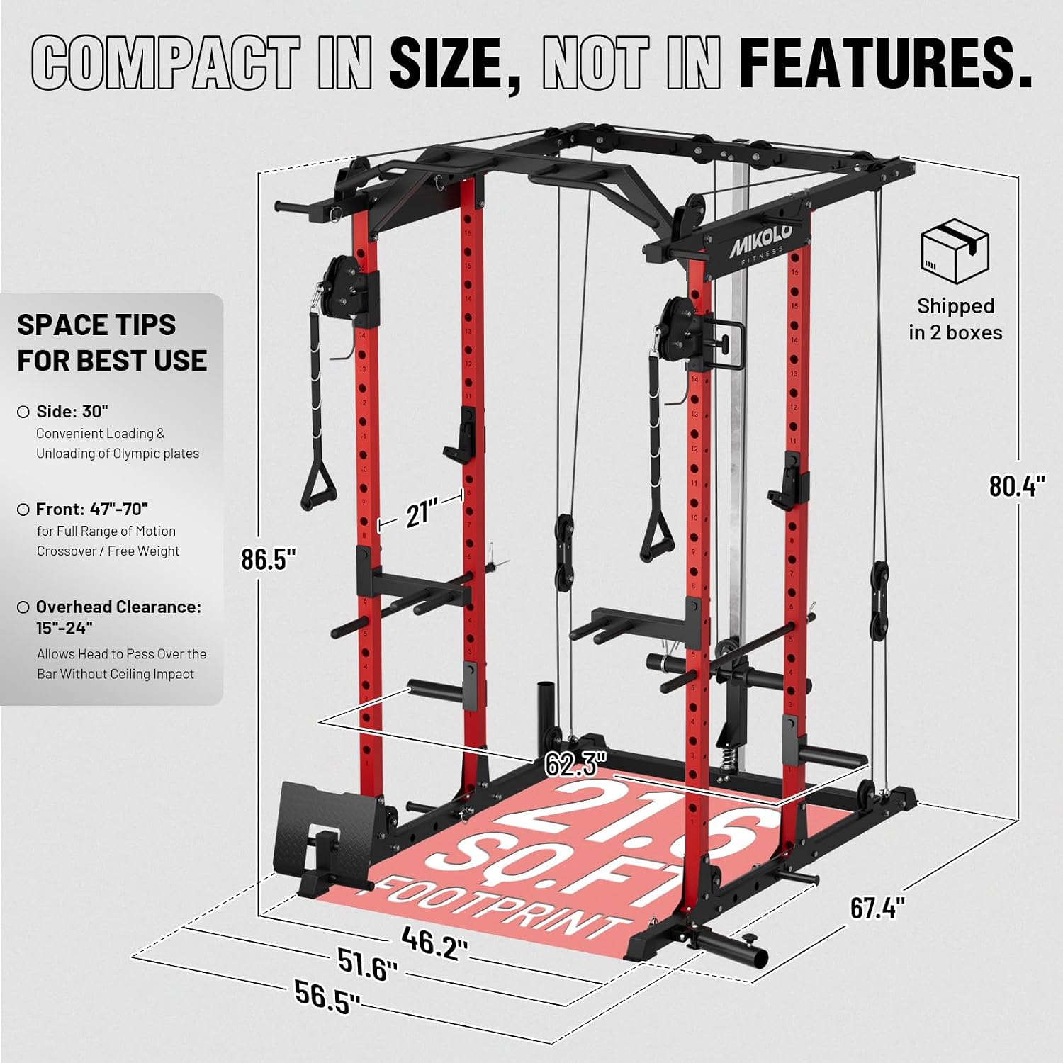 Power Cage with Cable Crossove - Home Gym Pulley System review and price