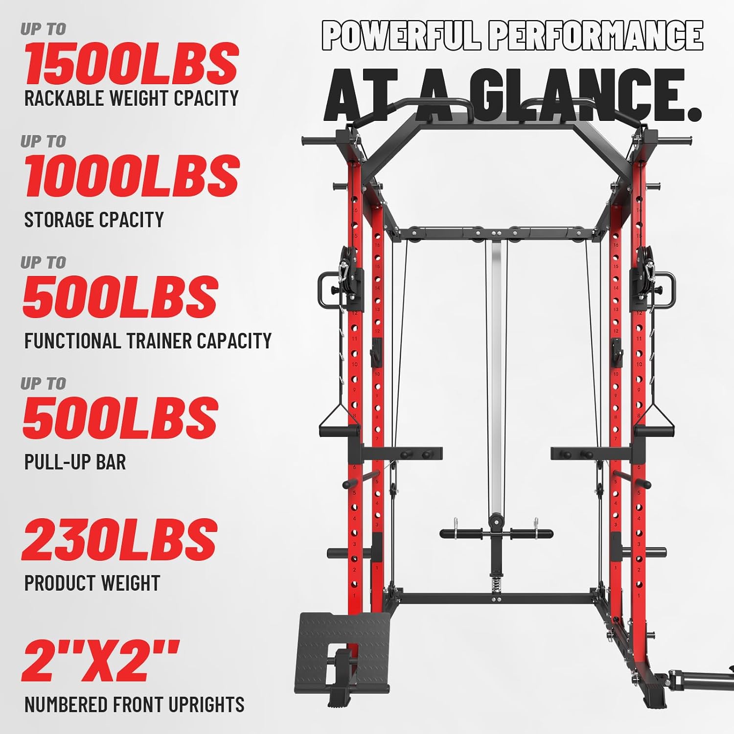 Power Cage with Cable Crossove - Home Gym Pulley System review and price