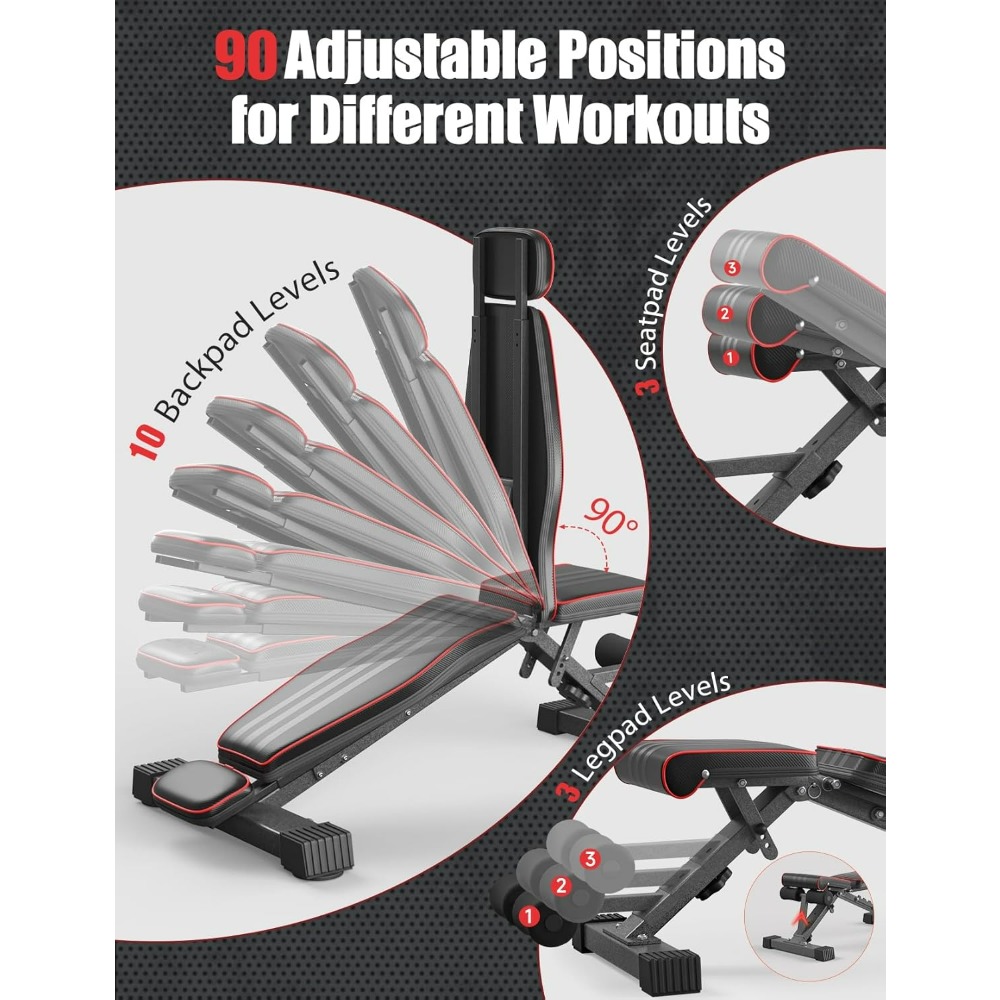 Adjustable Foldable Weight Ben - Home Gym Weight Bench review and price